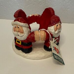 Eddie Walker Santa Claus Pillar Votive Christmas Candle Holder